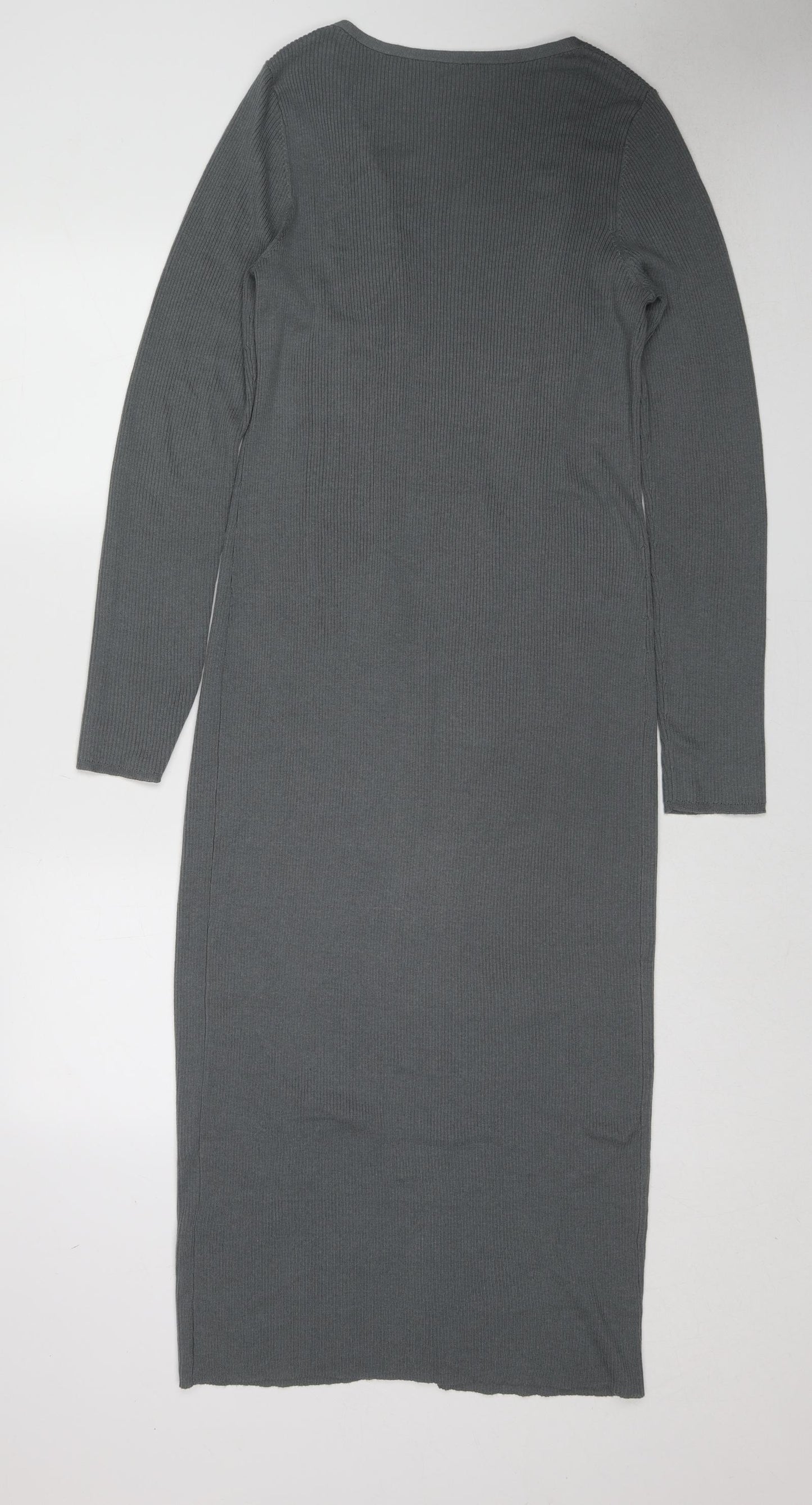 As You Womens Grey V-Neck Acrylic Cardigan Jumper Size 14
