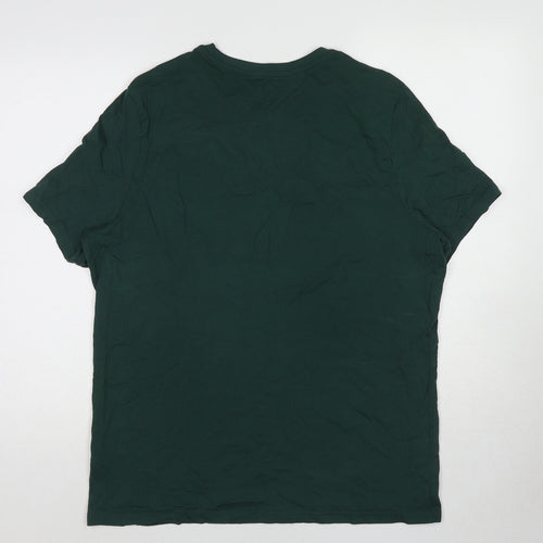 Marks and Spencer Womens Green Cotton Basic T-Shirt Size XL Round Neck
