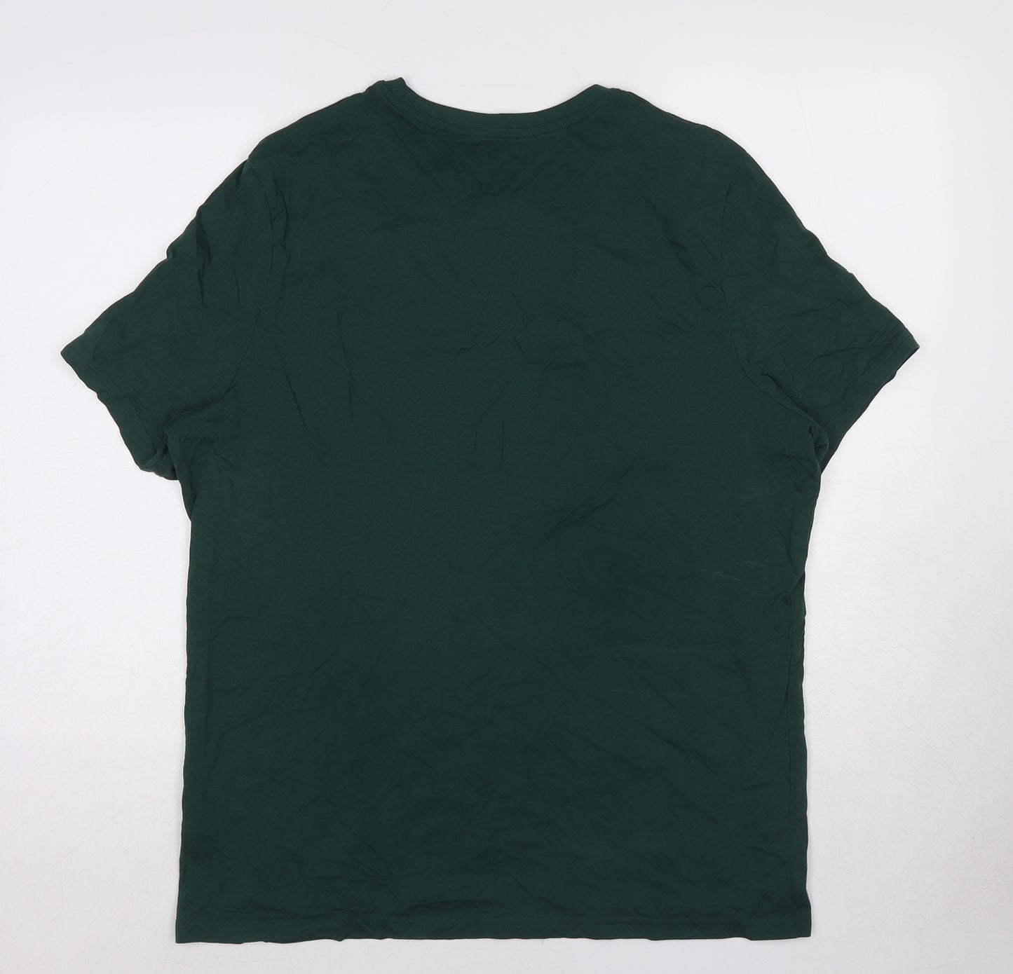 Marks and Spencer Womens Green Cotton Basic T-Shirt Size XL Round Neck