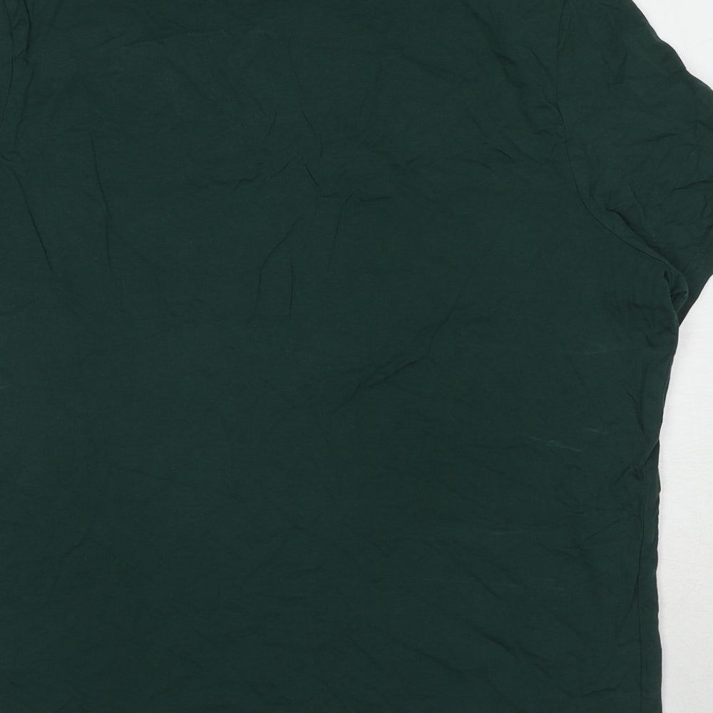 Marks and Spencer Womens Green Cotton Basic T-Shirt Size XL Round Neck
