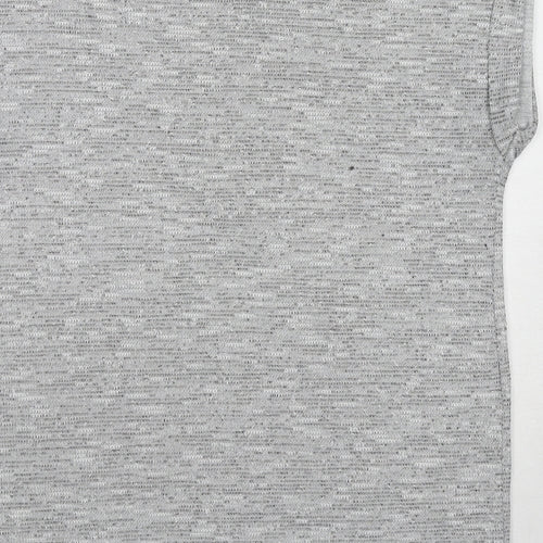 Izabel Womens Grey Geometric Cotton Basic T-Shirt Size 12 Round Neck