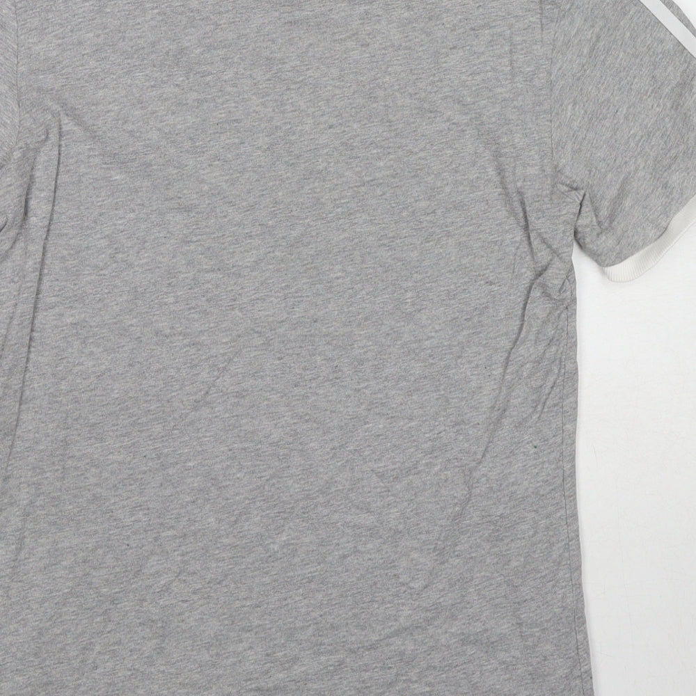 adidas Womens Grey Cotton Basic T-Shirt Size 12 Round Neck