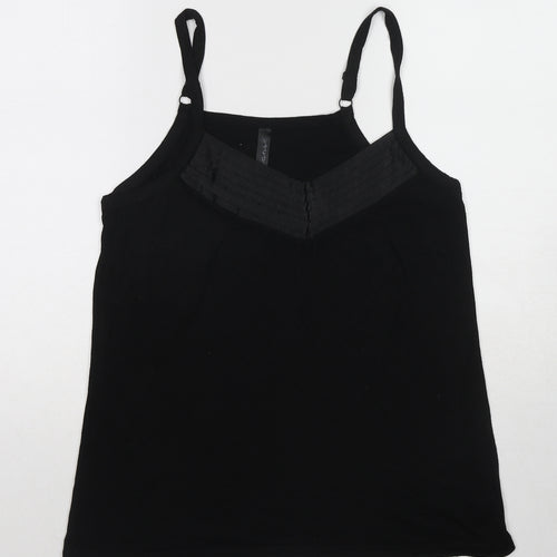 Evans Womens Black Viscose Basic Tank Size 14 V-Neck