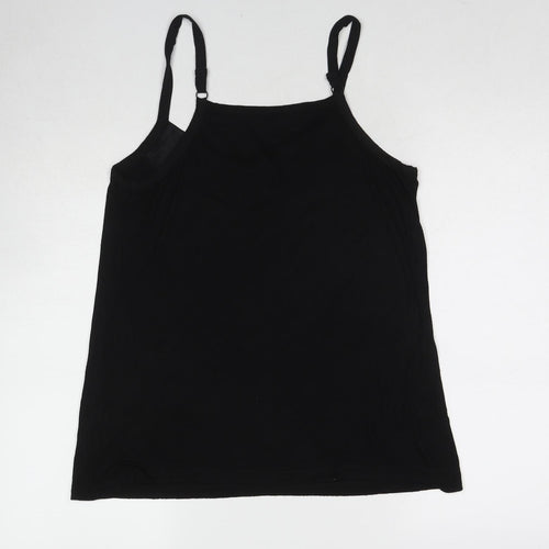 Evans Womens Black Viscose Basic Tank Size 14 V-Neck