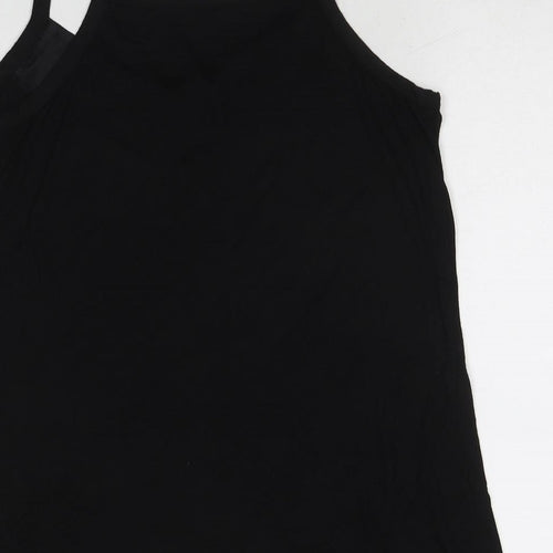 Evans Womens Black Viscose Basic Tank Size 14 V-Neck