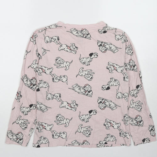 Disney Womens Pink Geometric Cotton Basic T-Shirt Size 6 Crew Neck - 101 Dalmatians