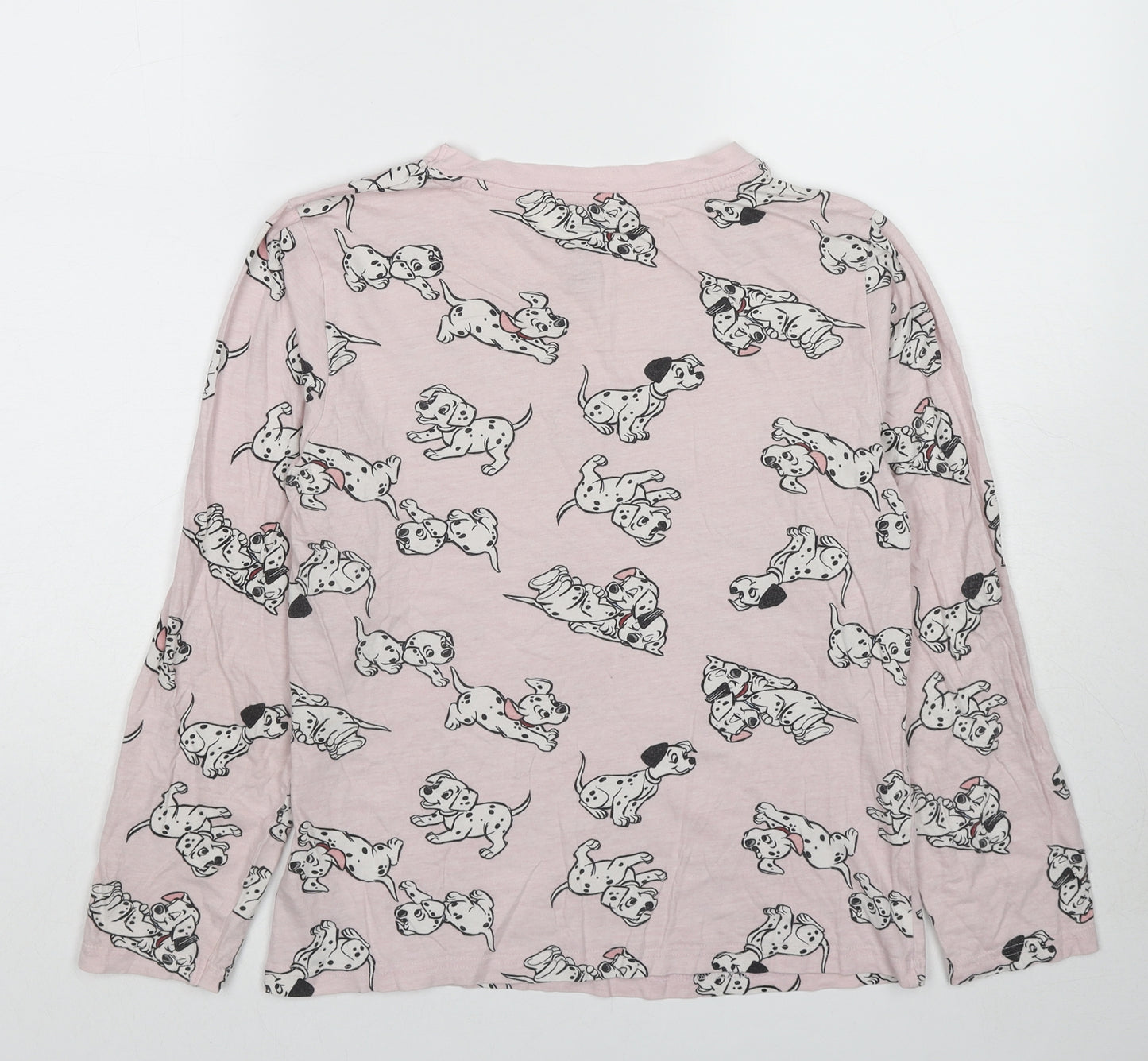 Disney Womens Pink Geometric Cotton Basic T-Shirt Size 6 Crew Neck - 101 Dalmatians