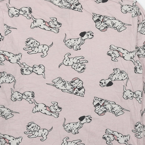 Disney Womens Pink Geometric Cotton Basic T-Shirt Size 6 Crew Neck - 101 Dalmatians