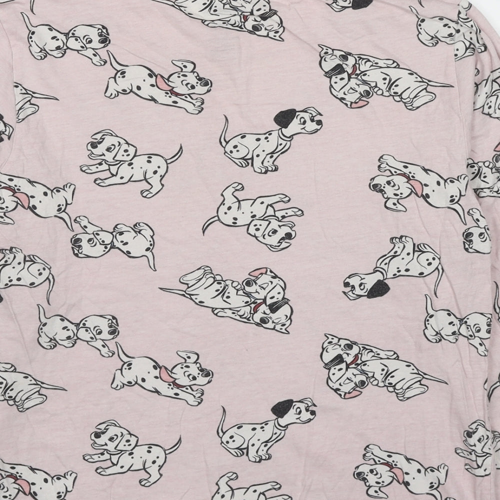 Disney Womens Pink Geometric Cotton Basic T-Shirt Size 6 Crew Neck - 101 Dalmatians