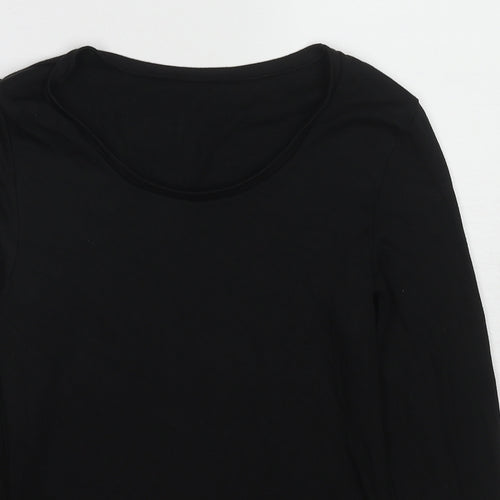 Marks and Spencer Womens Black Acrylic Basic T-Shirt Size 12 Round Neck