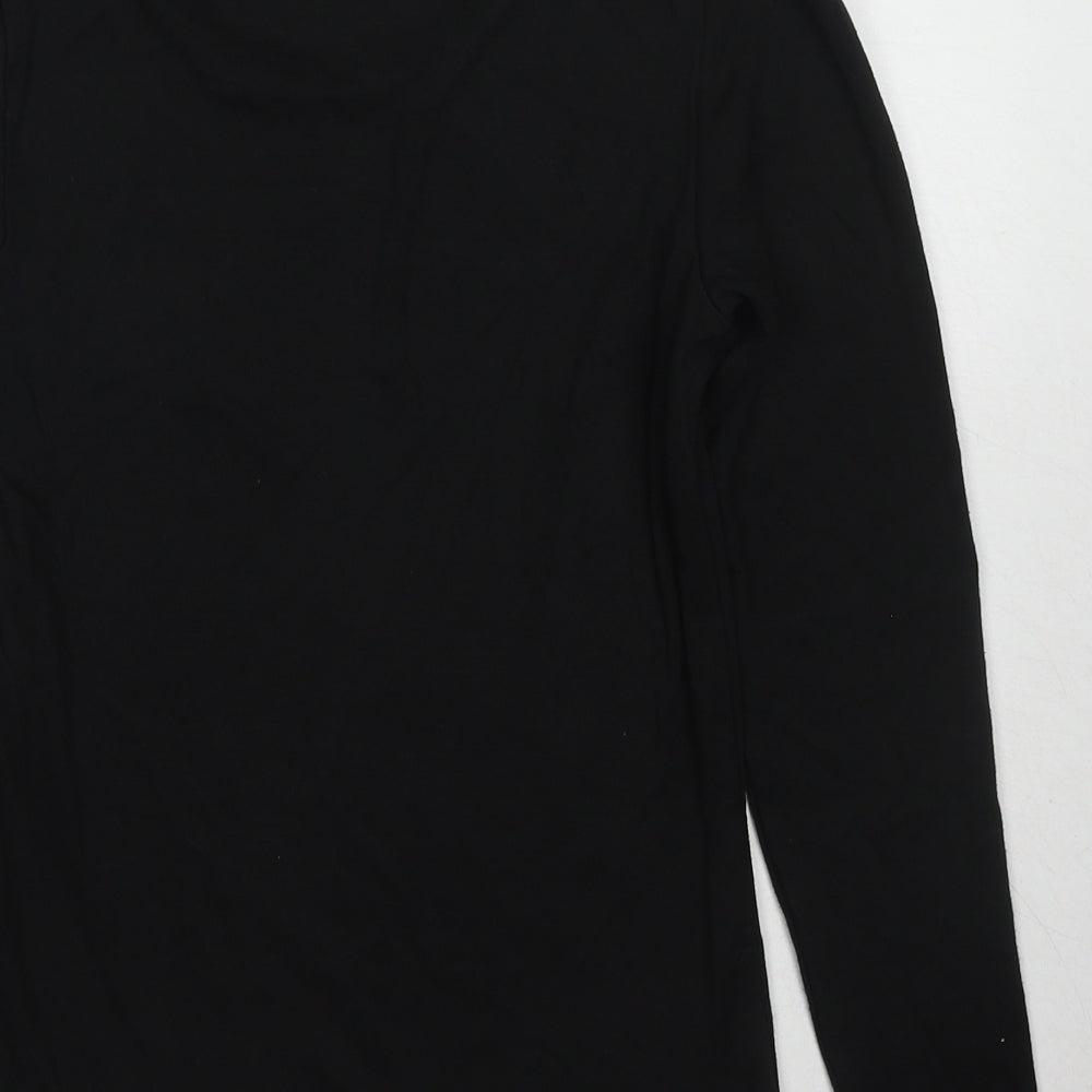 Marks and Spencer Womens Black Acrylic Basic T-Shirt Size 12 Round Neck