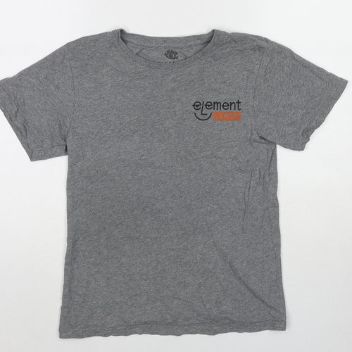 Element Womens Grey Cotton Basic T-Shirt Size 8 Round Neck - Free & Easy