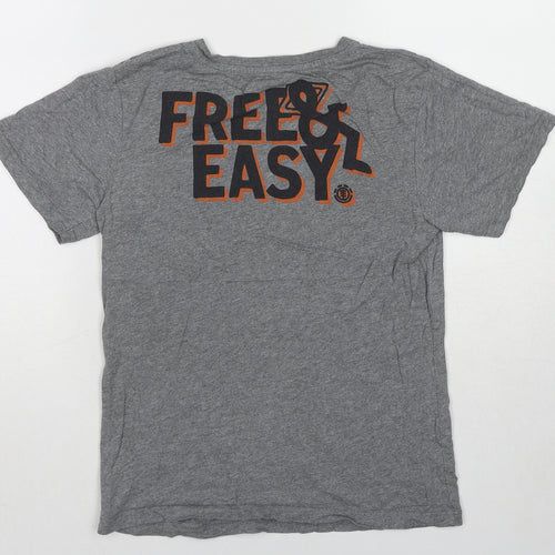 Element Womens Grey Cotton Basic T-Shirt Size 8 Round Neck - Free & Easy