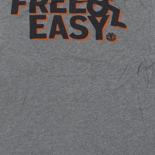 Element Womens Grey Cotton Basic T-Shirt Size 8 Round Neck - Free & Easy