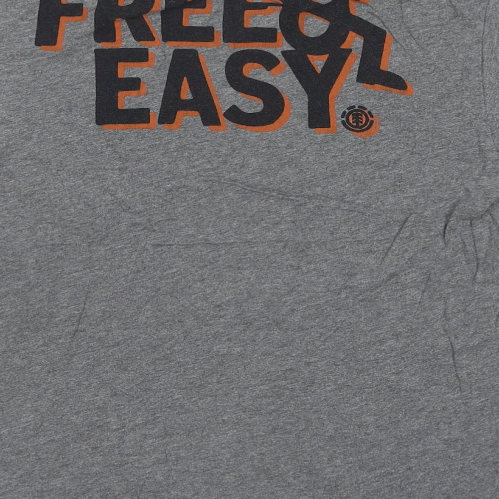 Element Womens Grey Cotton Basic T-Shirt Size 8 Round Neck - Free & Easy