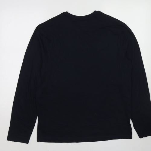 Marks and Spencer Mens Blue Cotton T-Shirt Size M Round Neck
