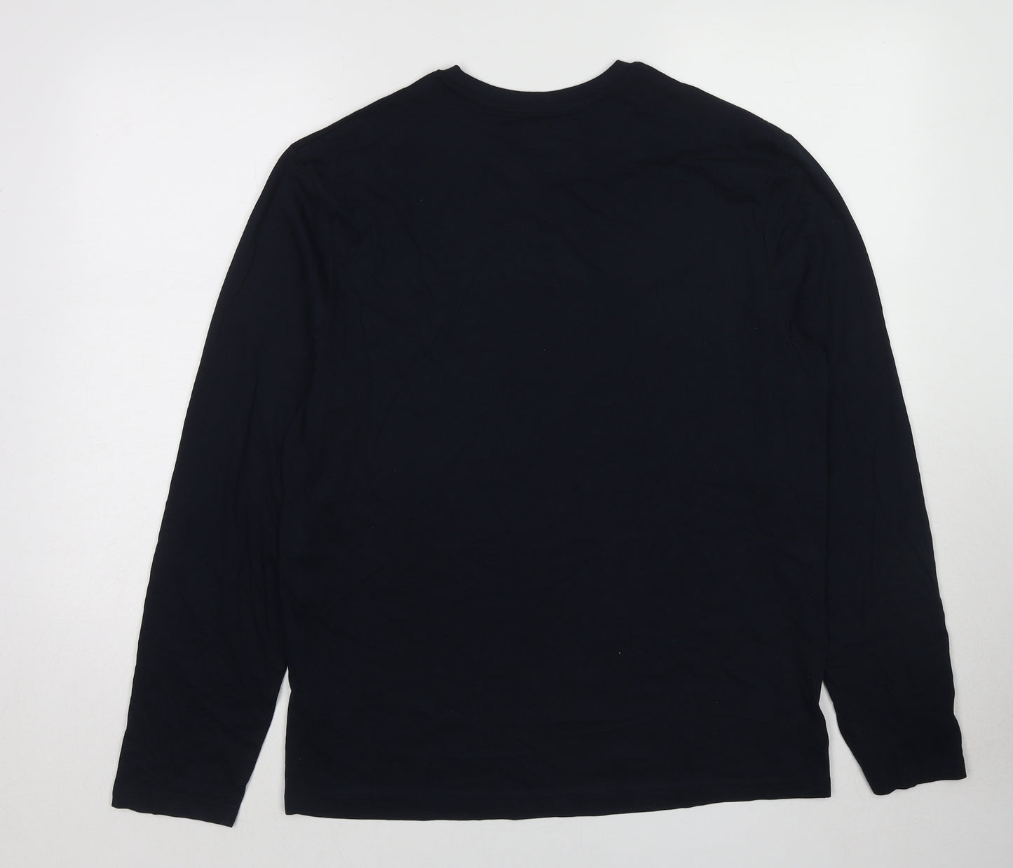 Marks and Spencer Mens Blue Cotton T-Shirt Size M Round Neck