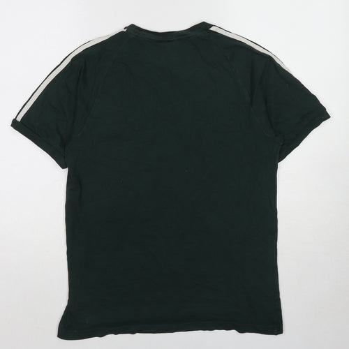adidas Mens Green Cotton T-Shirt Size S Round Neck