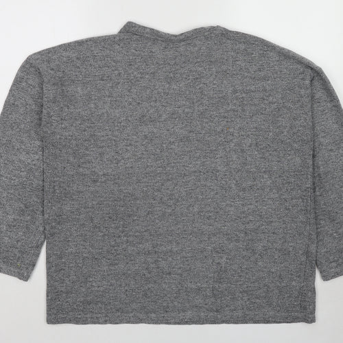 Zara Womens Grey Polyester Pullover Sweatshirt Size L Pullover