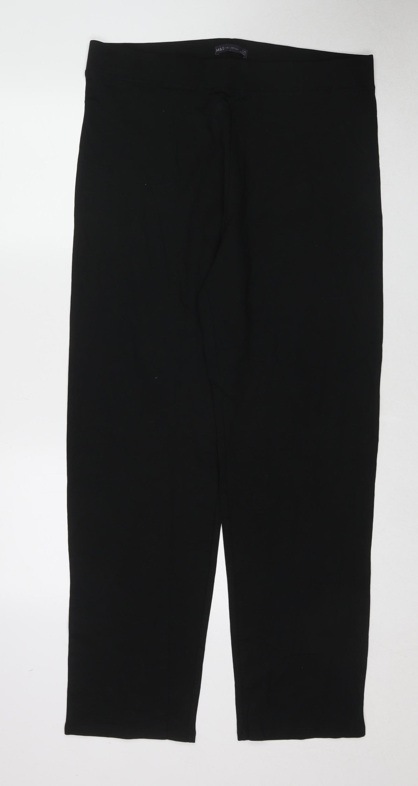 Marks and Spencer Womens Black Cotton Jogger Leggings Size 18