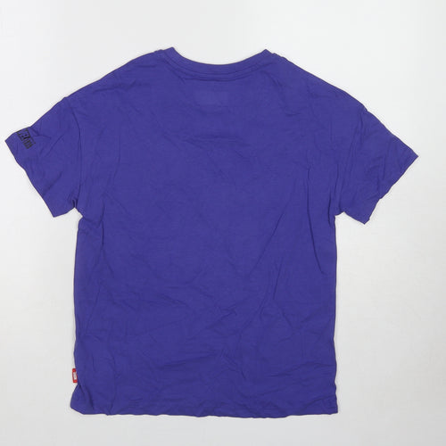 Marks and Spencer Girls Purple Cotton Pullover T-Shirt Size 10-11 Years Crew Neck Pullover - Marvel