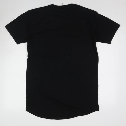 Bella + Canvas Womens Black Cotton T-Shirt Dress Size L Round Neck Pullover