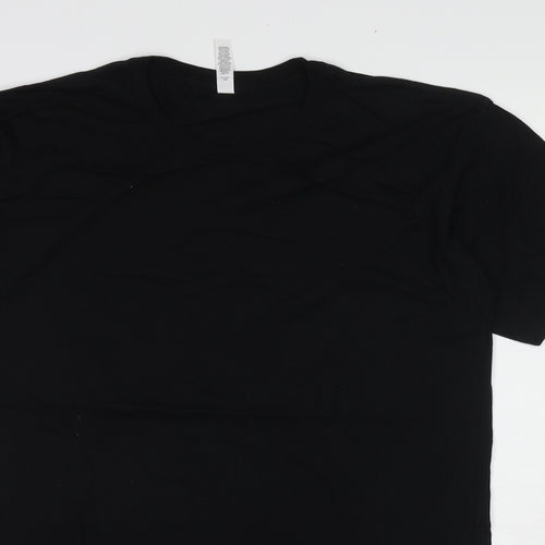 Bella + Canvas Womens Black Cotton T-Shirt Dress Size L Round Neck Pullover