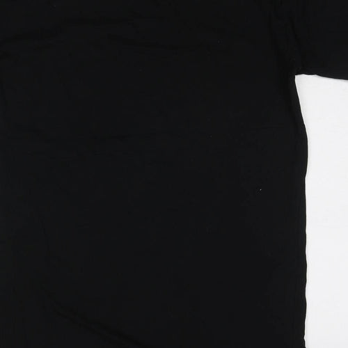Bella + Canvas Womens Black Cotton T-Shirt Dress Size L Round Neck Pullover