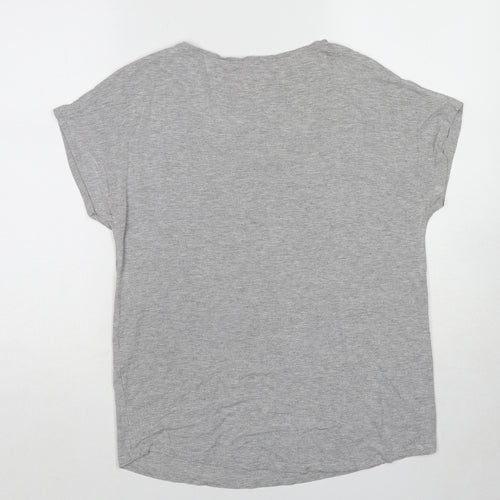 Betty&Co Womens Grey Polyester Basic T-Shirt Size M Scoop Neck