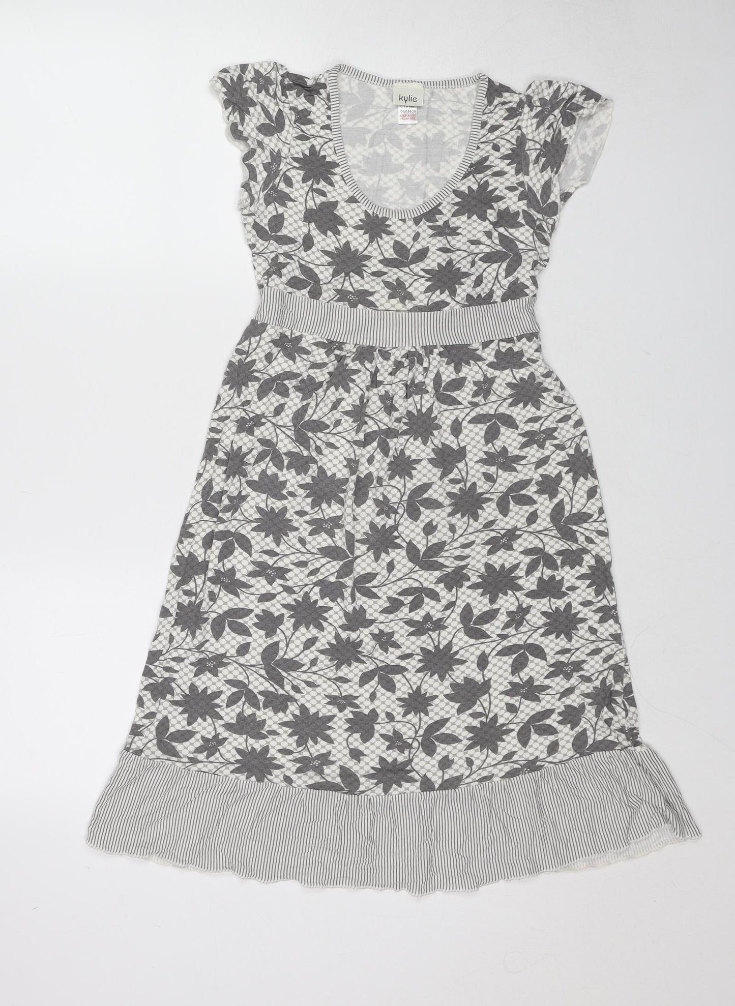 Kylie Girls Multicoloured Geometric Viscose A-Line Size 13-14 Years Scoop Neck Pullover