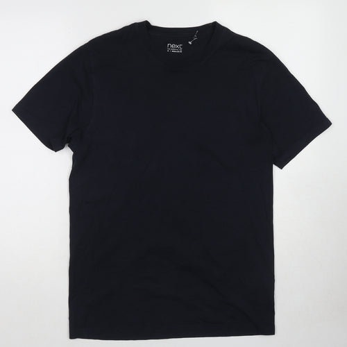 NEXT Mens Black Cotton T-Shirt Size M Round Neck