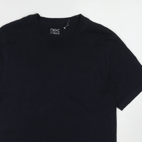 NEXT Mens Black Cotton T-Shirt Size M Round Neck