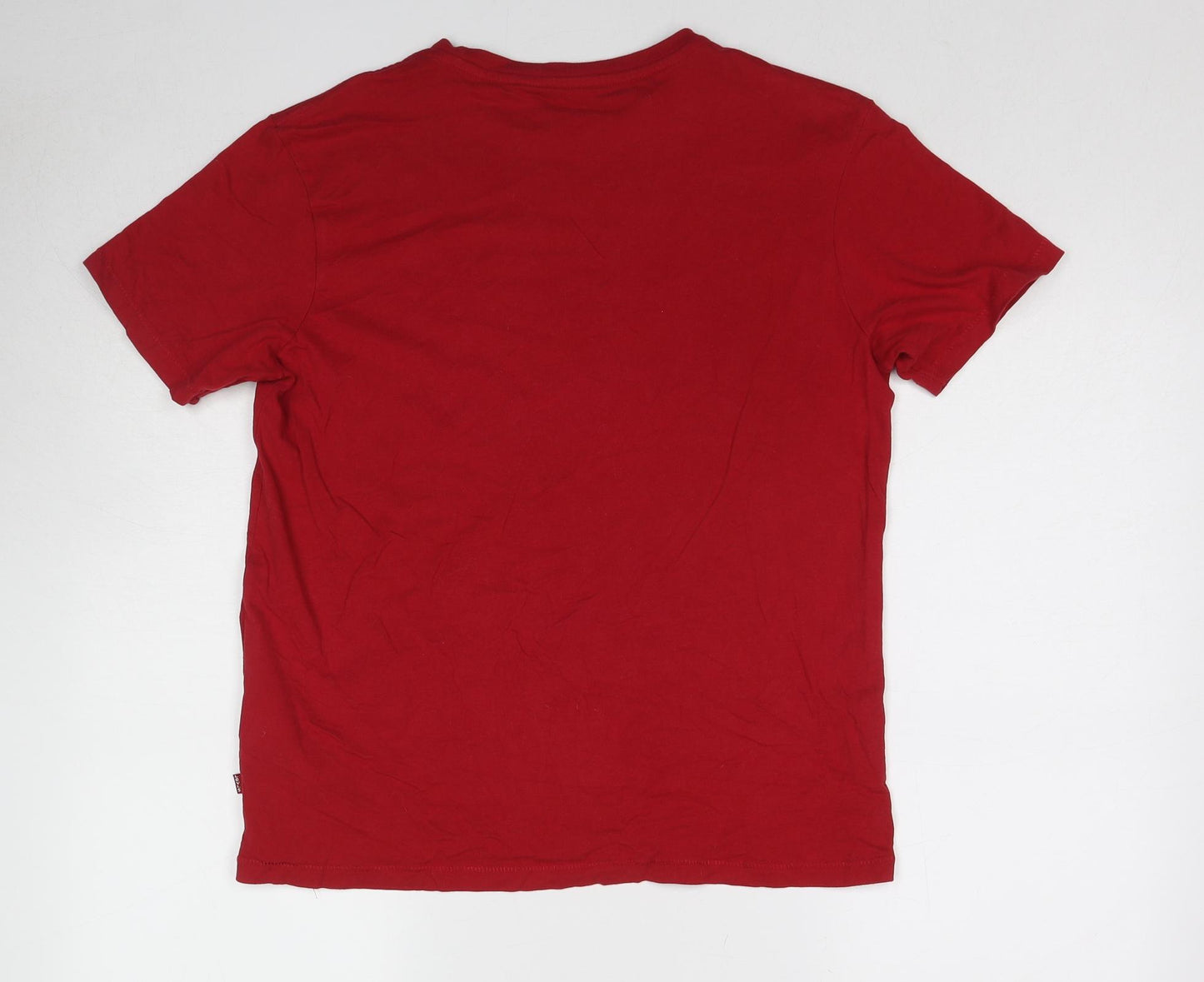 Levi's Mens Red Cotton T-Shirt Size S Round Neck