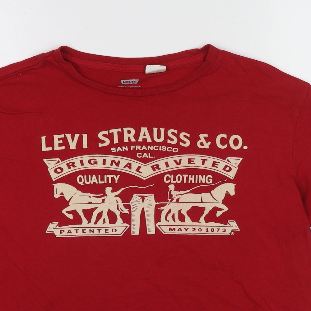Levi's Mens Red Cotton T-Shirt Size S Round Neck
