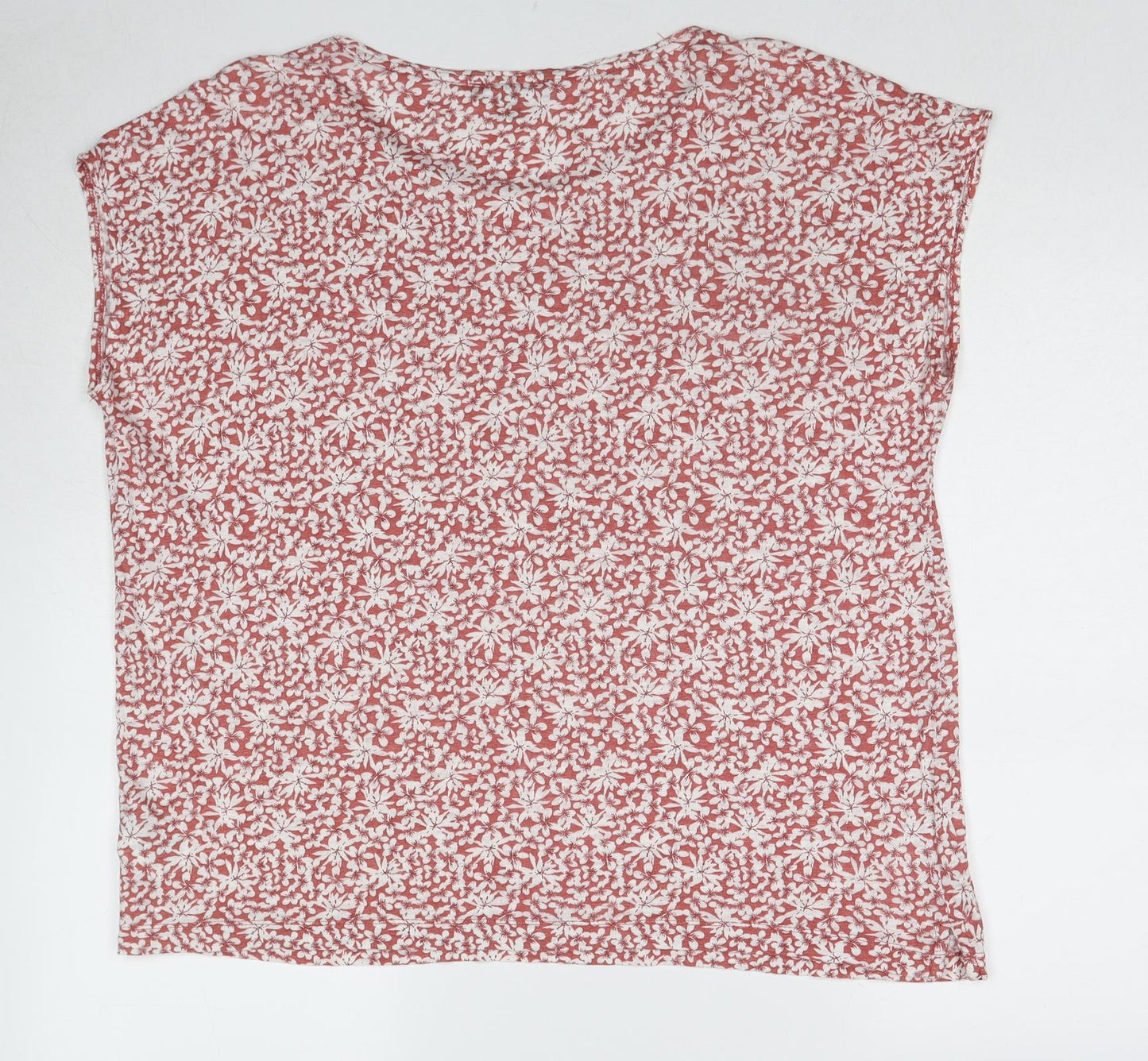 ESMARA Womens Multicoloured Geometric Cotton Basic T-Shirt Size L Round Neck