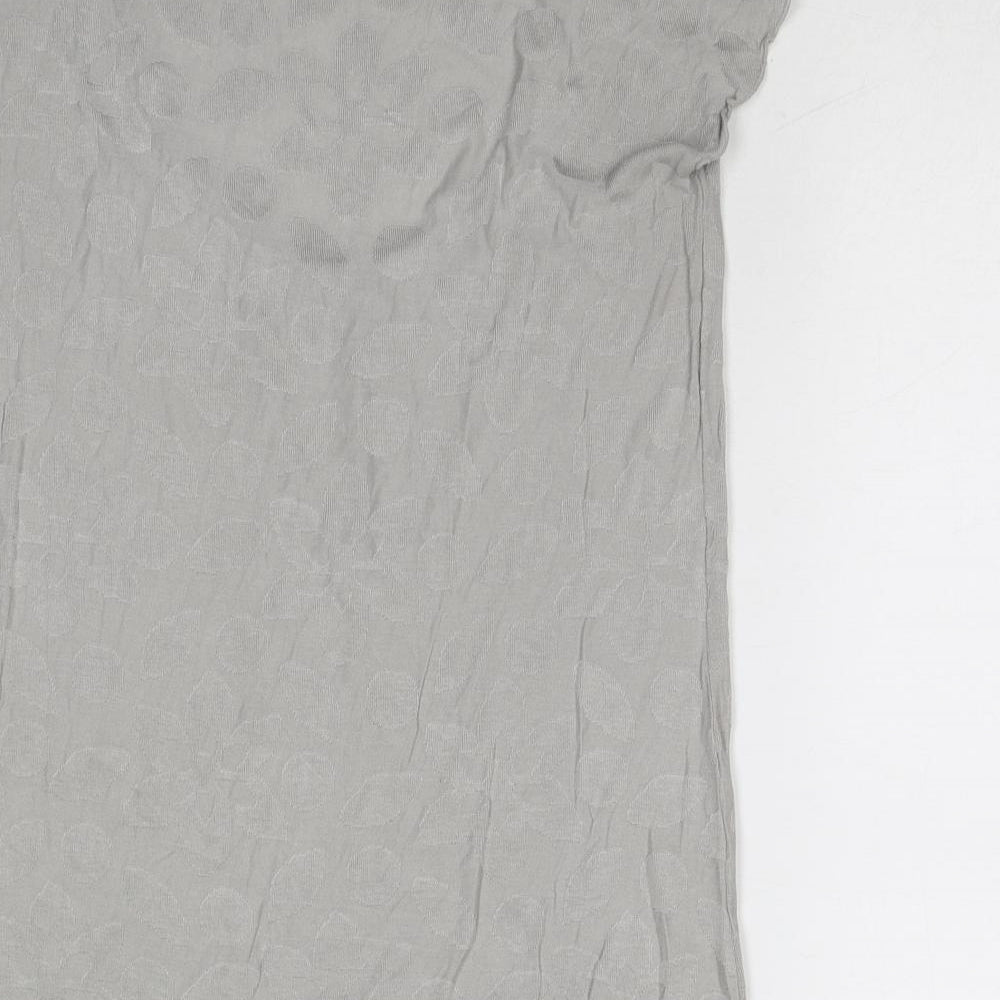 Per Una Womens Grey Viscose Basic T-Shirt Size 10 Scoop Neck