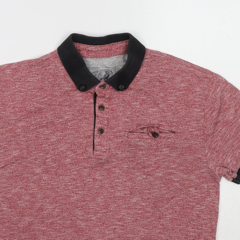 Debenhams Mens Red Cotton Polo Size XS Collared Pullover