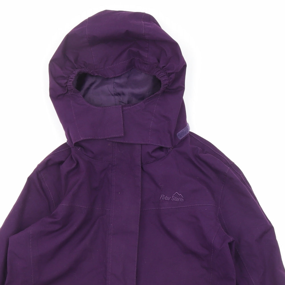 Peter Storm Girls Purple Windbreaker Jacket Size 9-10 Years Zip