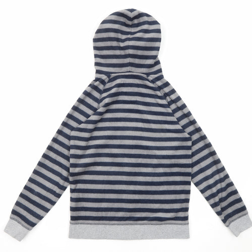 Mini Boden Boys Grey Striped Track Jacket Jacket Size 9-10 Years Zip