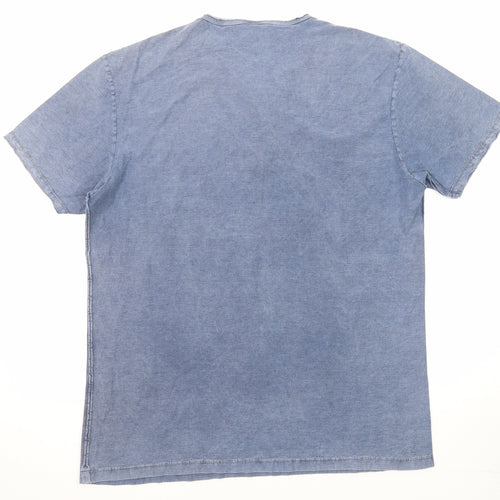 Modous Mens Blue Cotton T-Shirt Size XL Round Neck - Sailing print