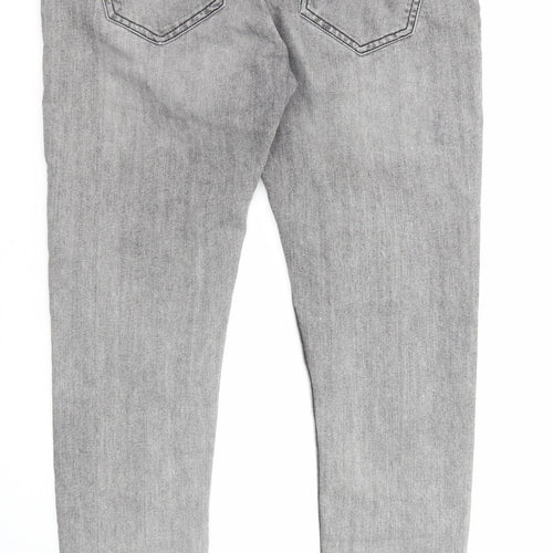 Denim & Co. Womens Grey Cotton Skinny Jeans Size 34 in L30 in Regular Zip
