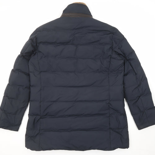 Hackett London Mens Blue Puffer Jacket Jacket Size L Zip
