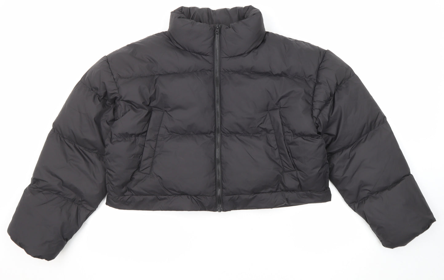 Dazy Womens Black Puffer Jacket Jacket Size L Snap