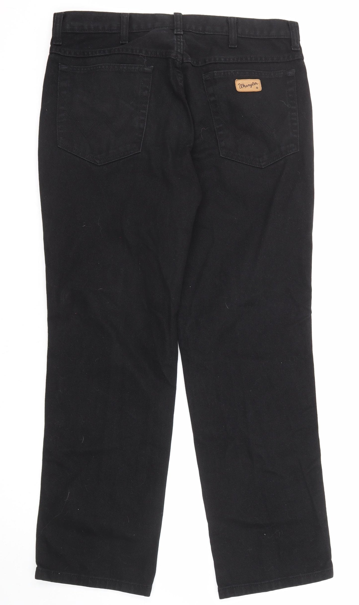 Wrangler Mens Black Cotton Straight Jeans Size 33 in Regular Zip