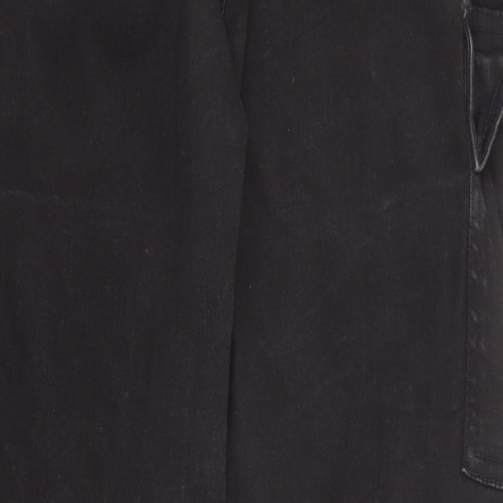 I SAW IT FIRST Womens Black Cotton Straight Jeans Size 16 Regular Zip - Cargo