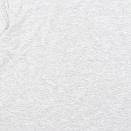 Marks and Spencer Boys Grey Cotton Basic T-Shirt Size 11-12 Years Round Neck Pullover - One Team