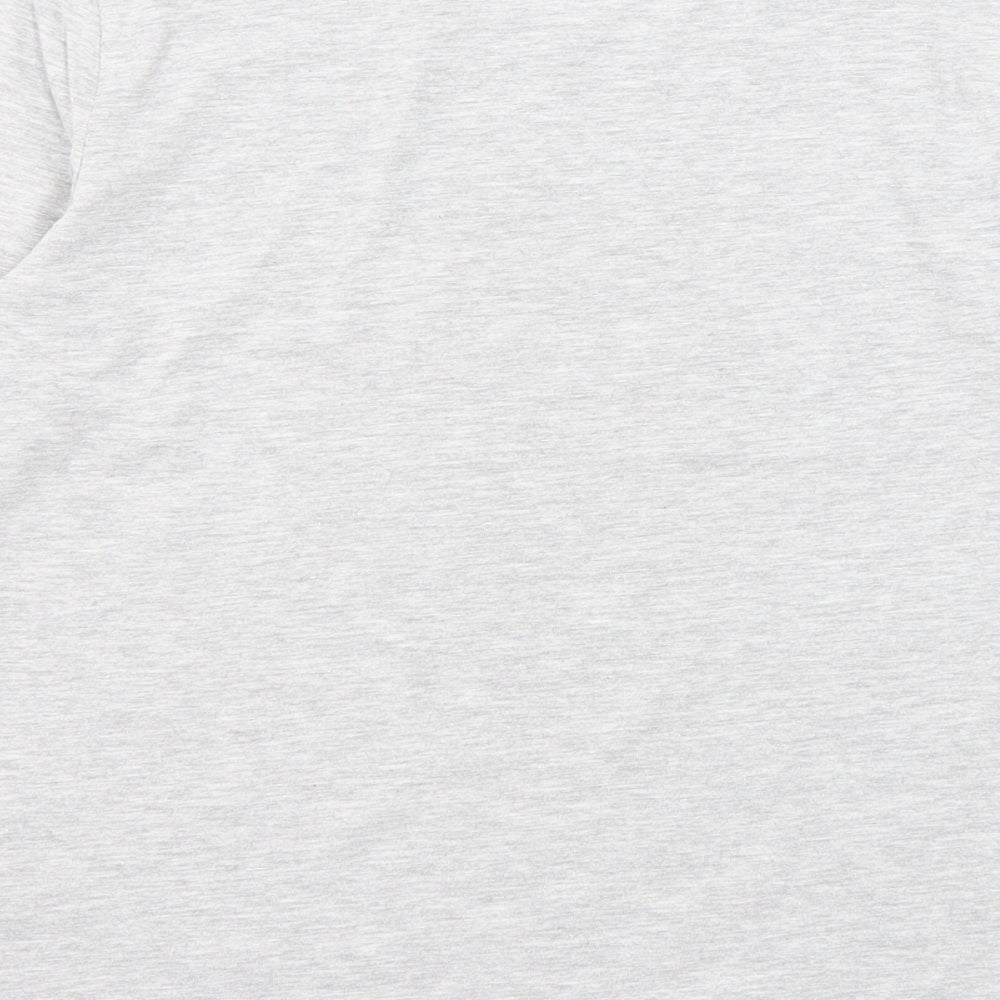 Marks and Spencer Boys Grey Cotton Basic T-Shirt Size 11-12 Years Round Neck Pullover - One Team