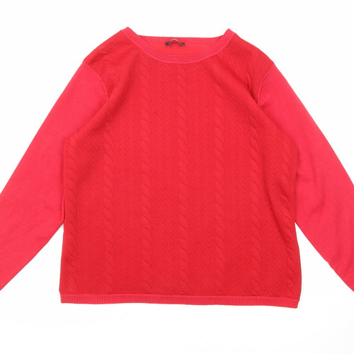 Klass Womens Red Round Neck Polyester Pullover Jumper Size L