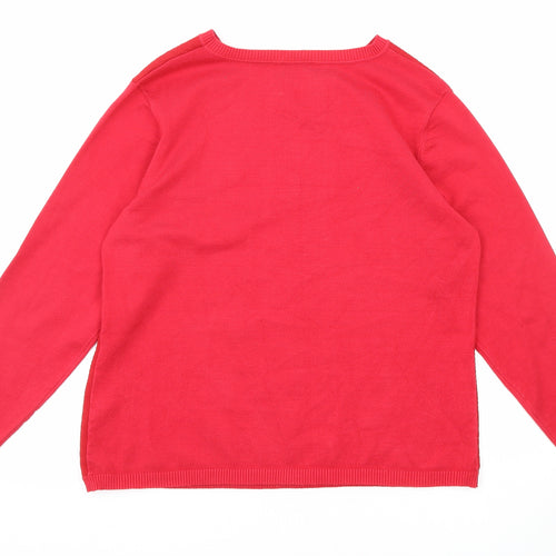 Klass Womens Red Round Neck Polyester Pullover Jumper Size L