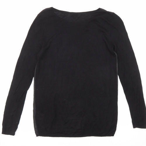 Smart Set Womens Black Round Neck Viscose Pullover Jumper Size M